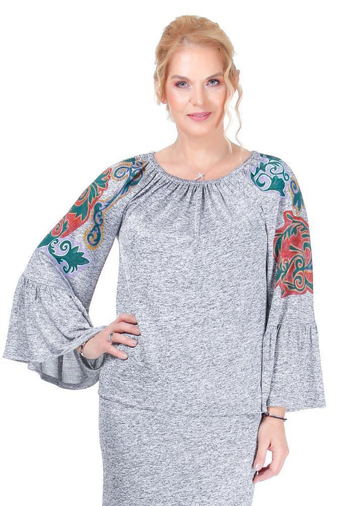 Bluza jerse pictat  Liza Panait Liza Panait Online Boutique